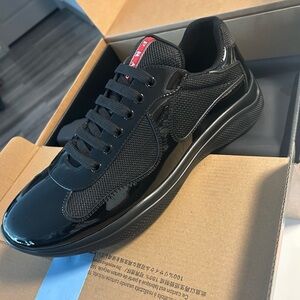 Prada Men's Glossy Black Sneakers